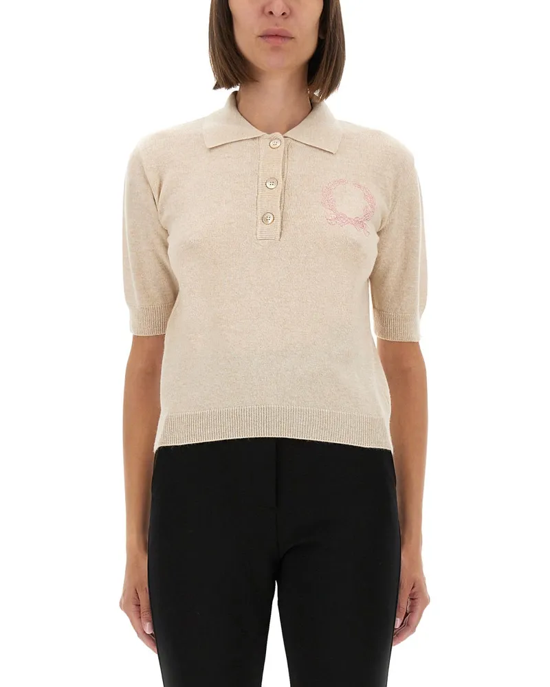 Moschino Poloshirt mit Logo Beige