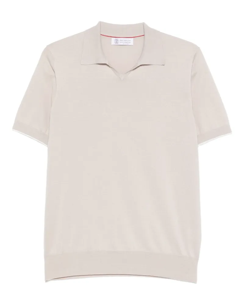 Brunello Cucinelli Baumwoll-Poloshirt Beige
