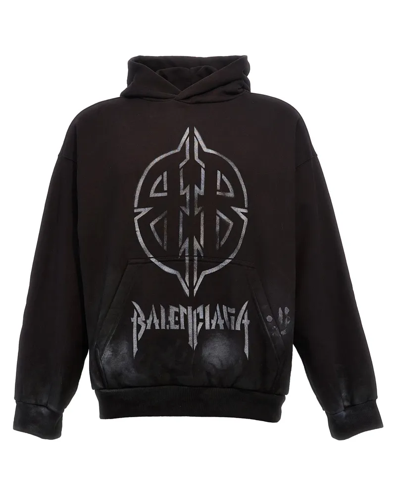 Balenciaga Metall BB Schablone' Hoodie White