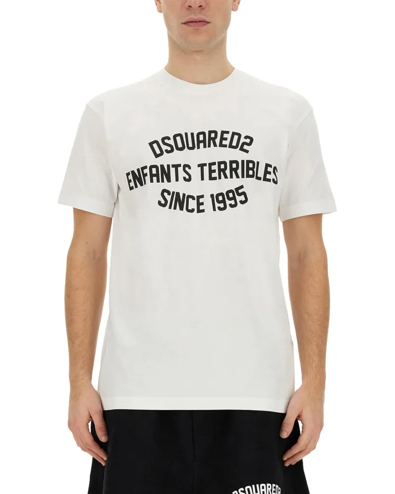 Dsquared2 Logo Druckt -Shirt White