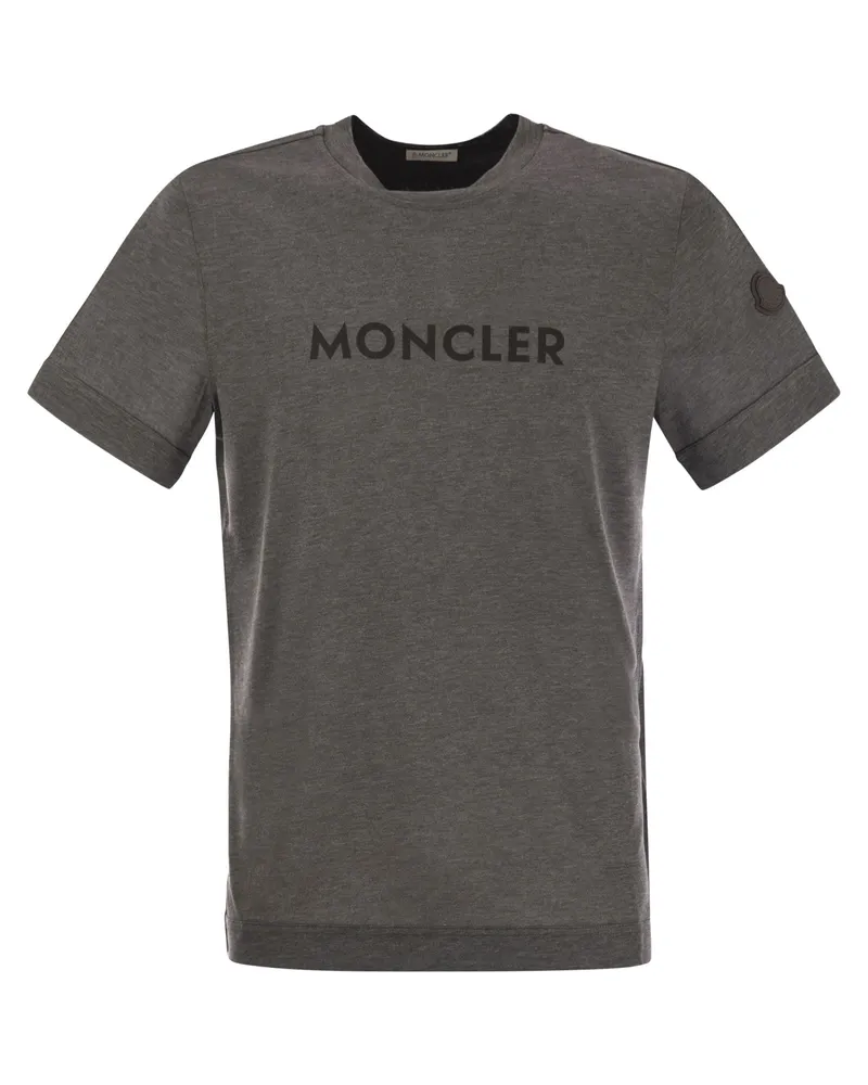 Moncler Logo T -Shirt Grey