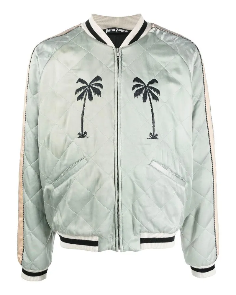 Palm Angels gesteppte Logojacke Blau