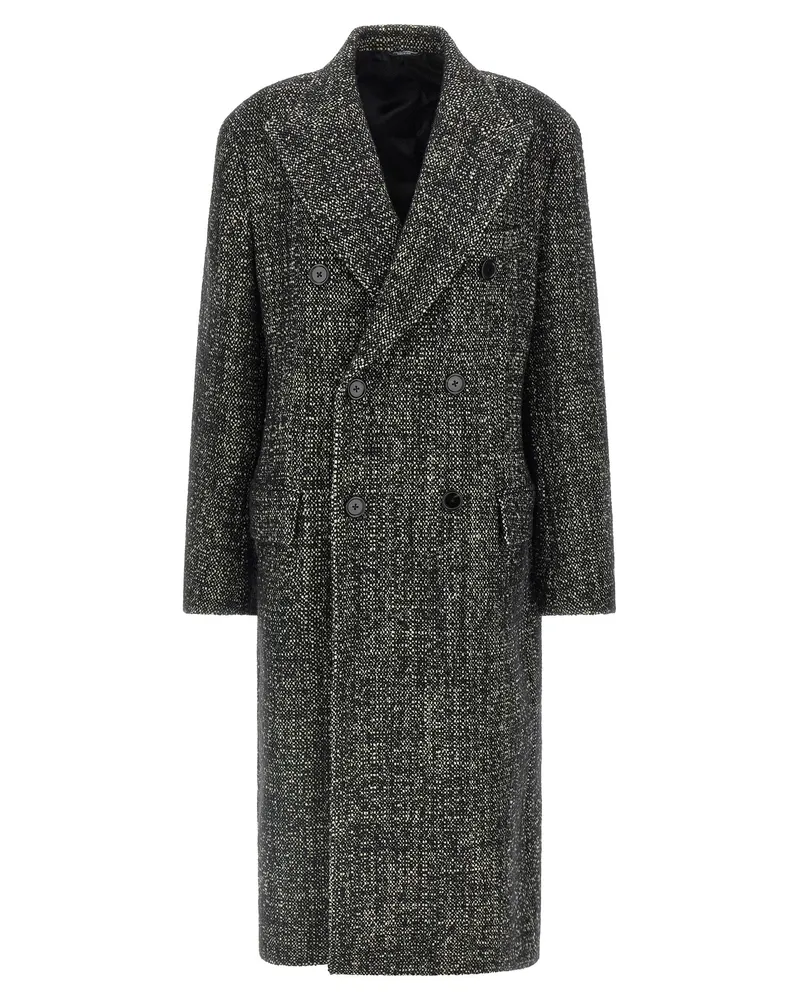 Dolce & Gabbana Bouclé Wollmantel White