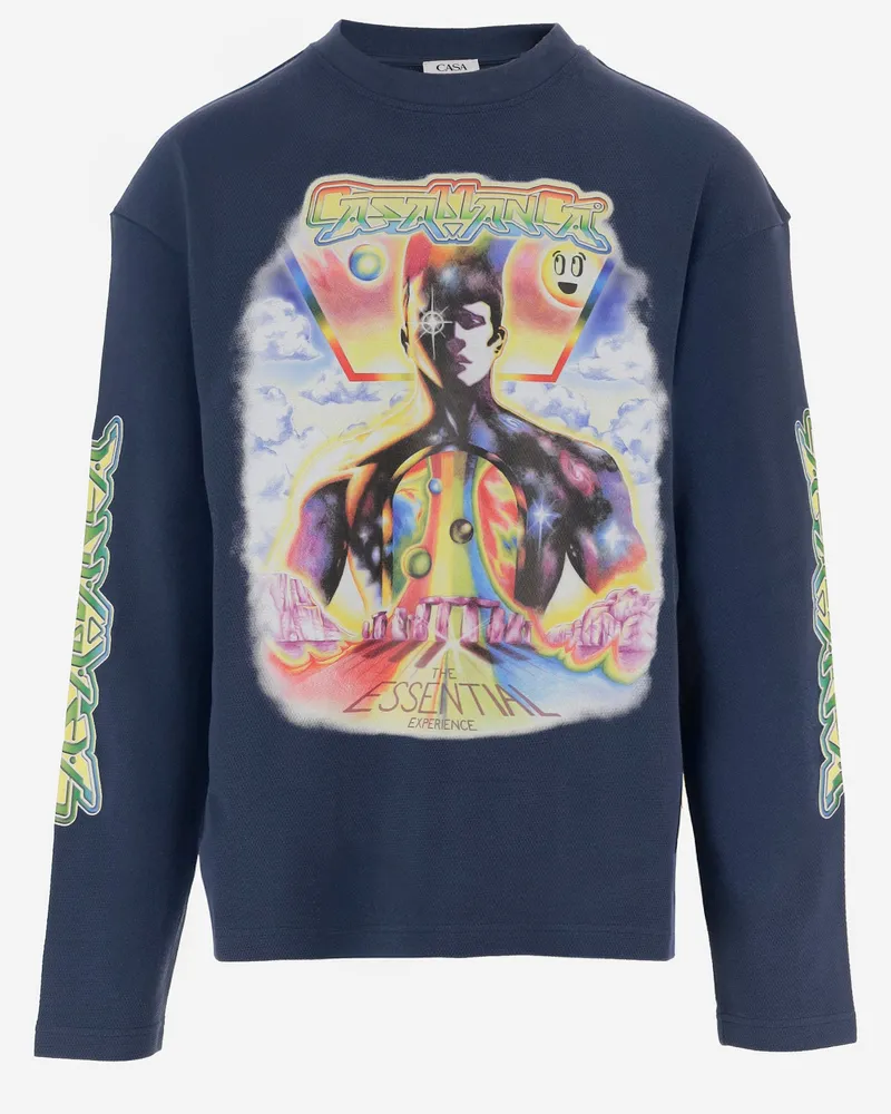 Casablanca Paris Baumwoll-Sweatshirt mit Logo Blue