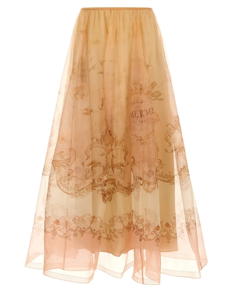Zimmermann hypnotischer Organza Maxi' Rock Beige