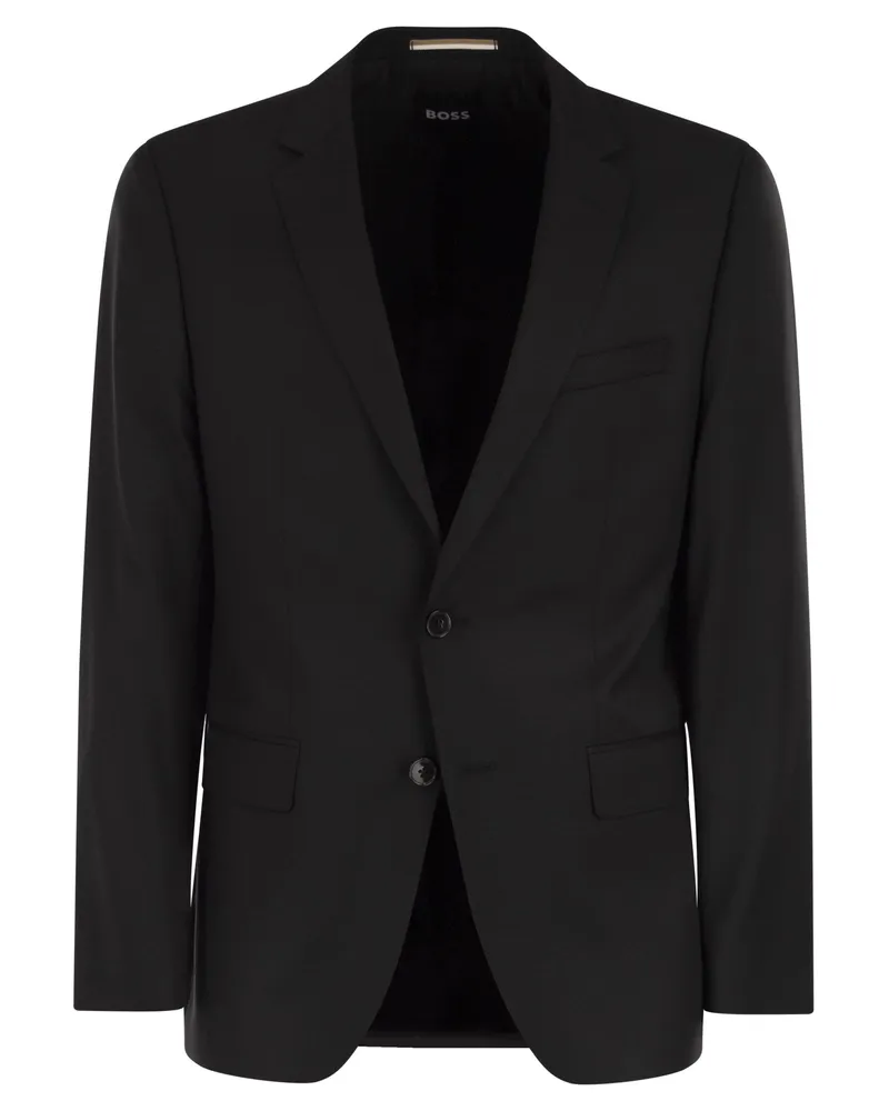 HUGO BOSS Slim Fit Blazer aus Schurwoll-Serge Black
