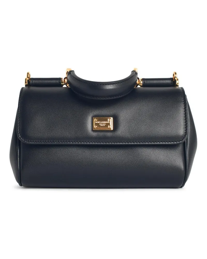 Dolce & Gabbana Schwarze Lear-Handtasche „My Sicily“ von Black
