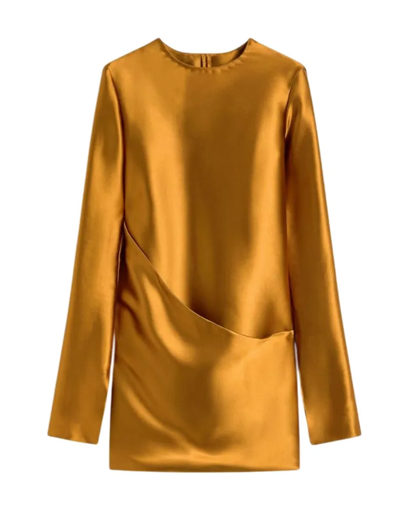 SPORTMAX Asymmetrisches Panel-Kleid Runway Ocker Ocra