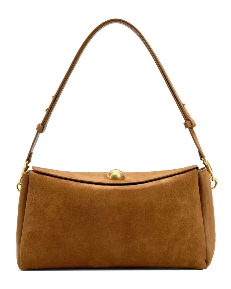 AMI Paris Wildleder -Leder -Umhängetasche Brown