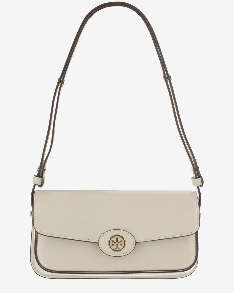 Tory Burch Robinson Leder Umhängetasche Ivory