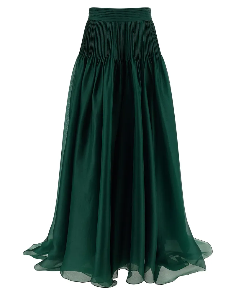 Carolina Herrera New York Pintucked Organza' Rock Green