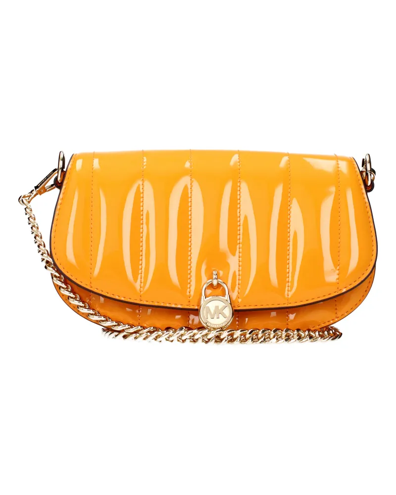 Michael Kors Mila Damens Orangefarbene Umhängetasche aus Lackleder -