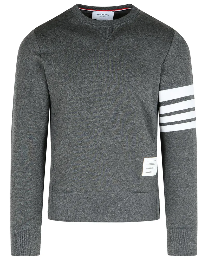 Thom Browne 4 bar' dunkelgraues Baumwoll -Sweatshirt Grey