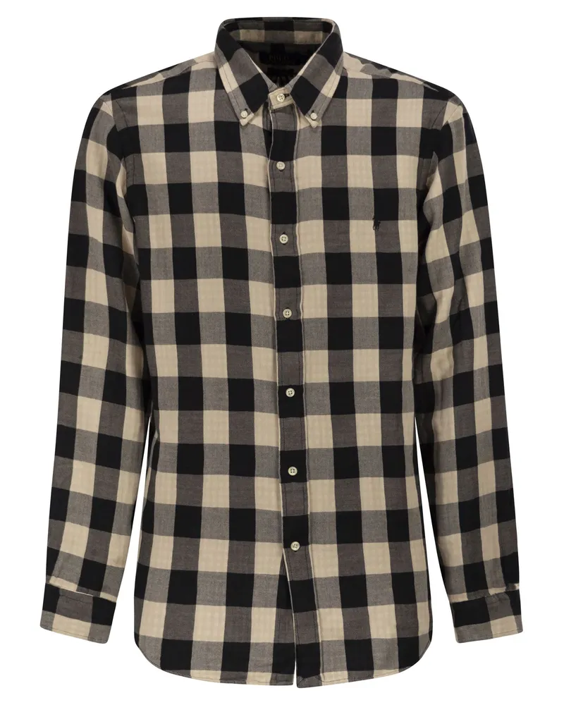 Ralph Lauren Custom Fit Schottenkaro-Hemd Black