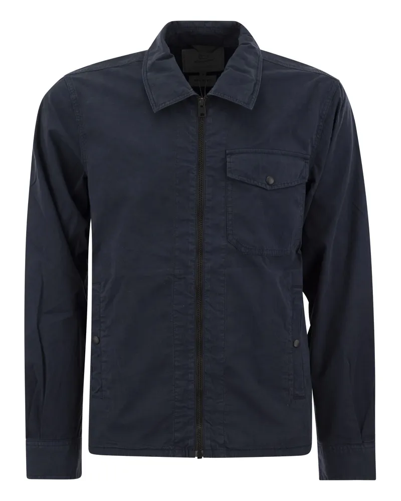 Woolrich Kleidungsstück gefärbte Hemdjacke in reiner Baumwolle Blue