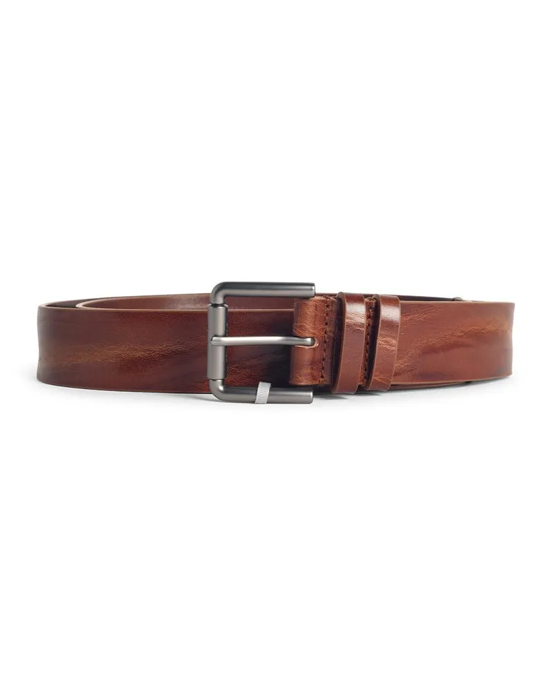 Max Mara Schnalle 40 x' dunkelbrauner Lear langer Gürtel Brown