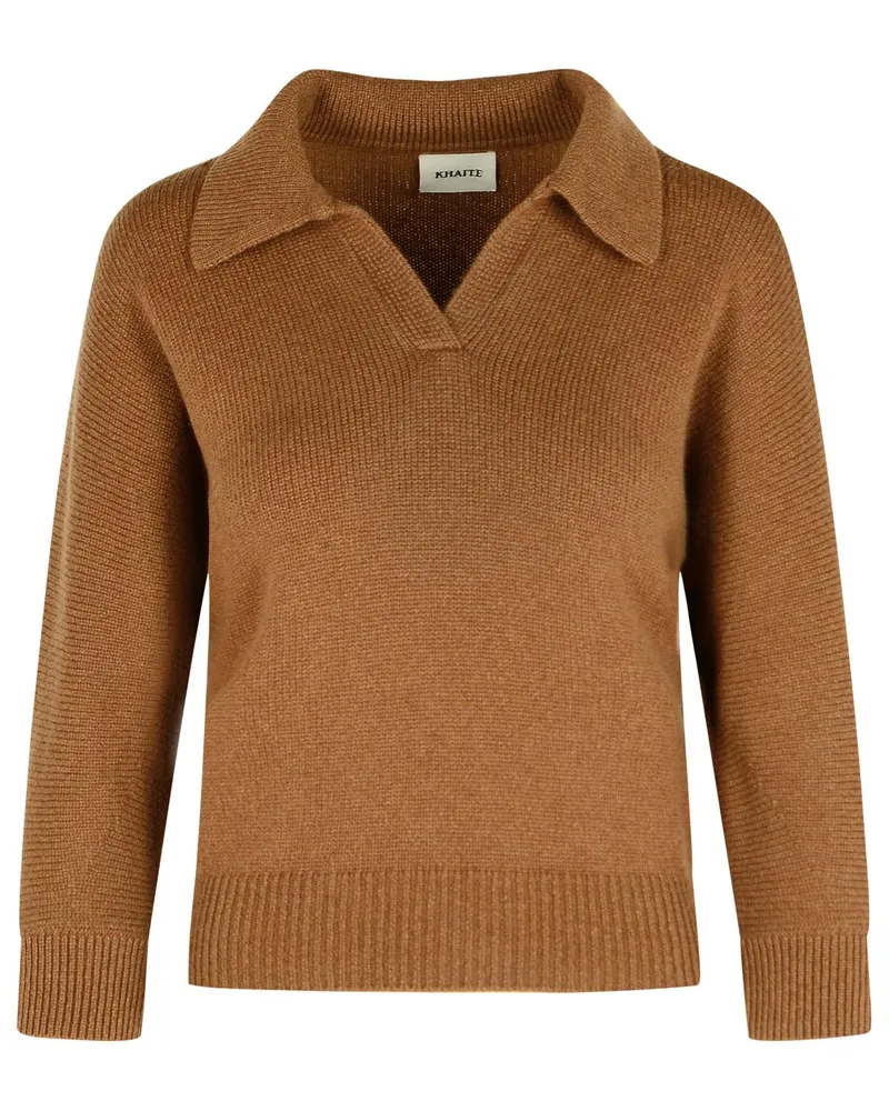 KHAITE Herve' Brown Cashmere Pullover Brown