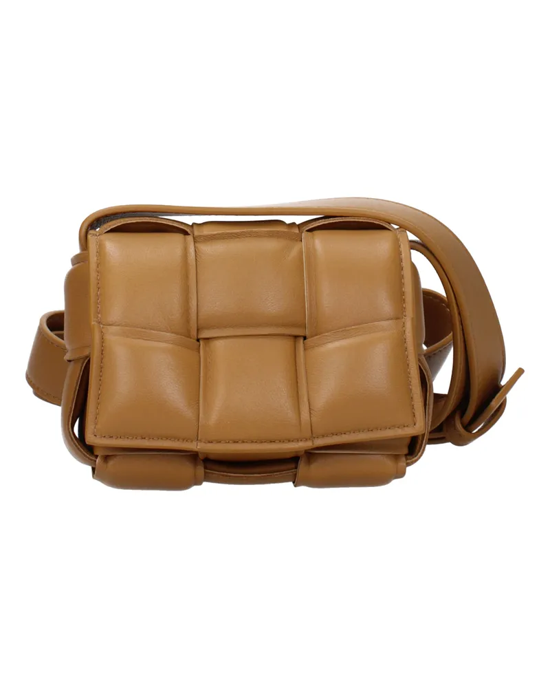 Bottega Veneta Damens Umhängetaschen aus braunem/kamelfarbenem Leder -