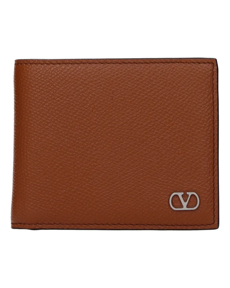 Valentino Garavani Herrens Geldbörse aus braunem Leder/Sattel -