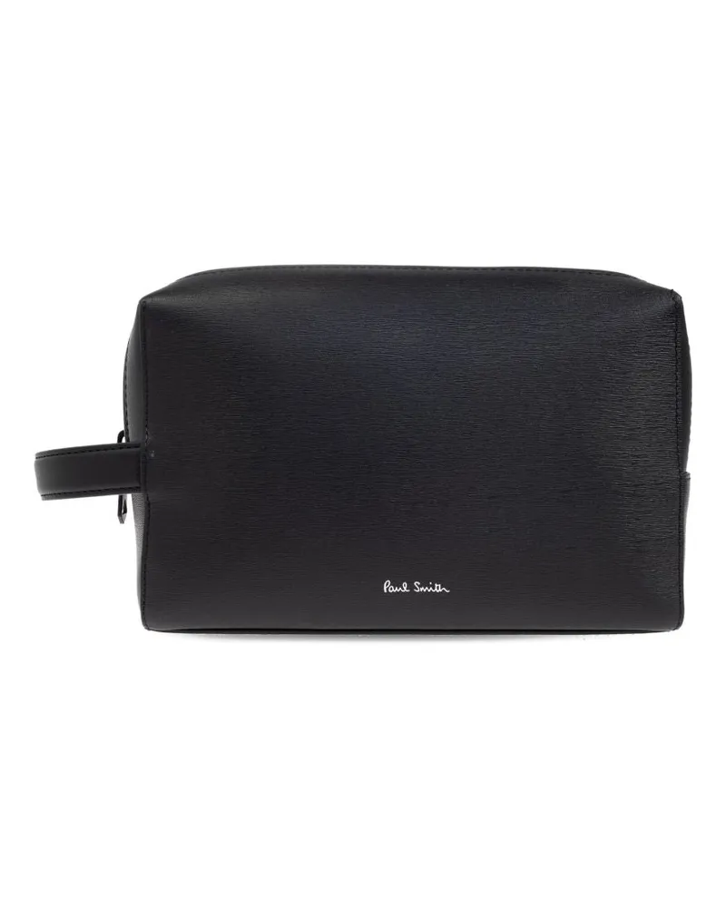 Paul Smith Lederwaschbeutel Black