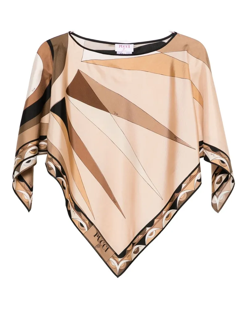 Emilio Pucci bedruckte Seidenbluse Black