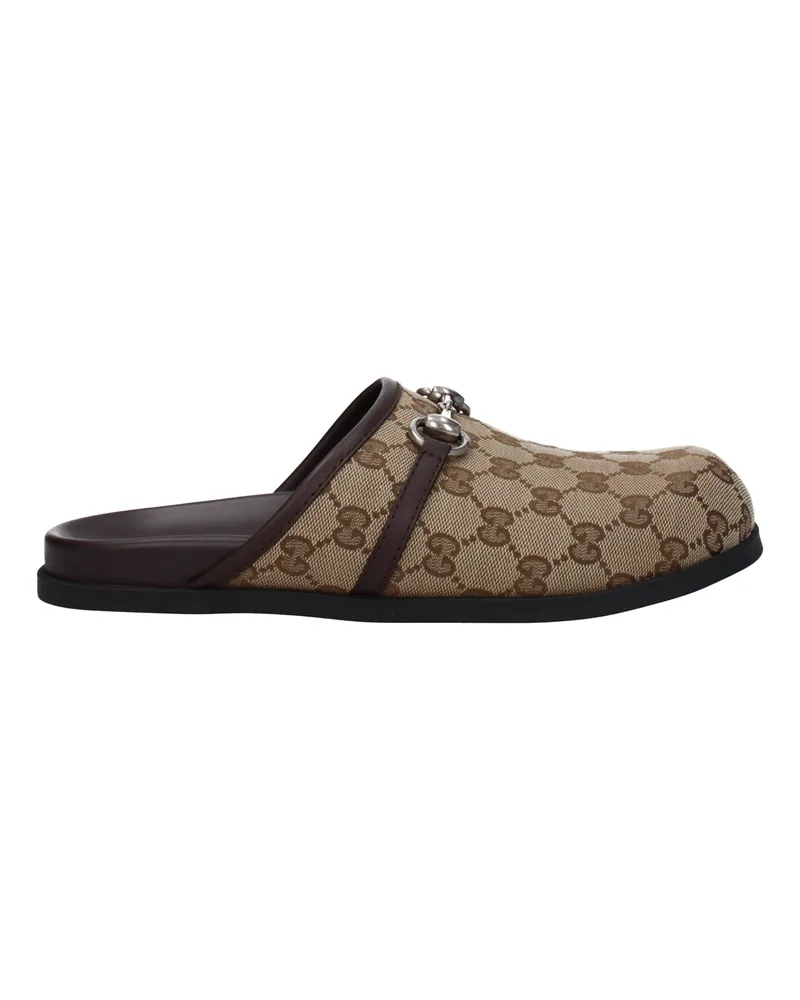 Gucci Herrens Hausschuhe und Clogs Stoff Beige/Ebenholz -