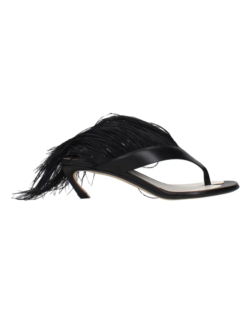 Lanvin Damens Flip-Flops Leder Schwarz -