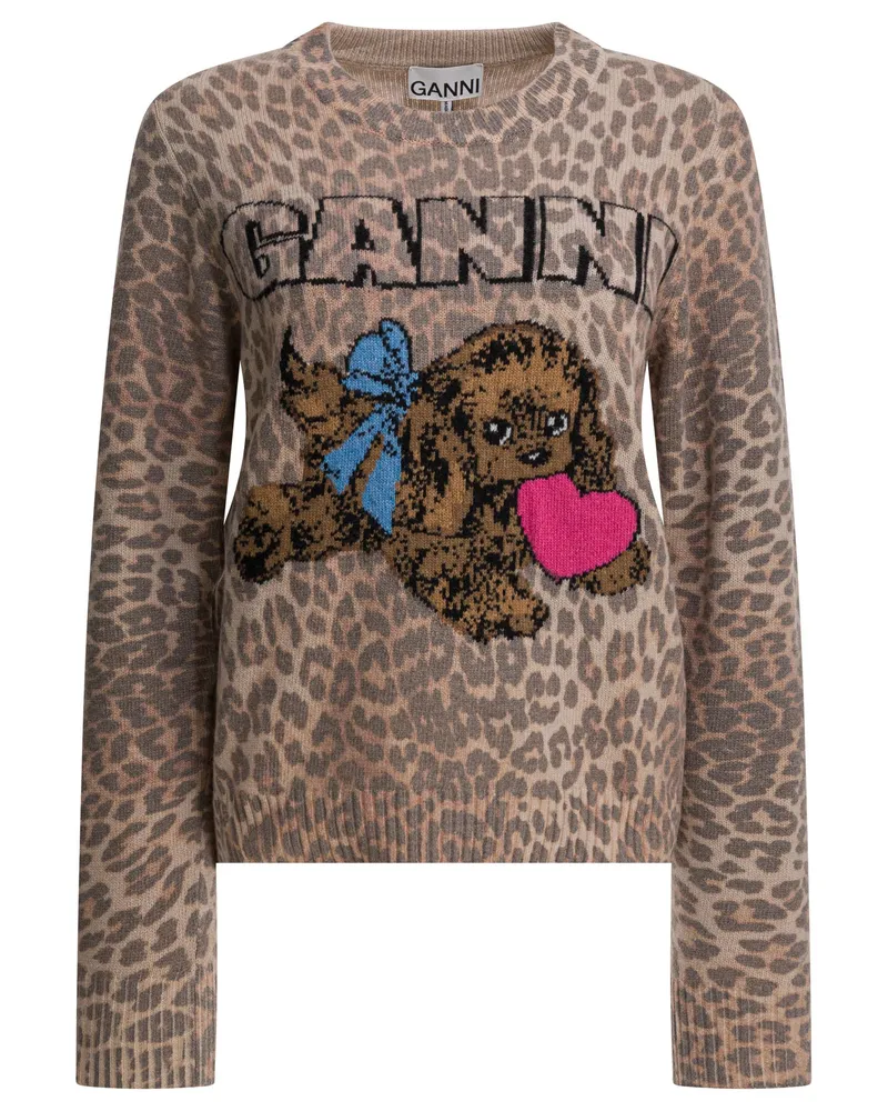 Ganni Wollpullover „Puppy Brown