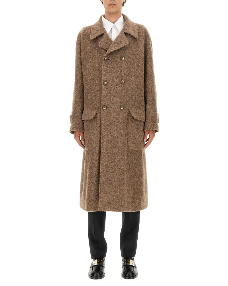 Dolce & Gabbana Doppelbrustmantel Brown