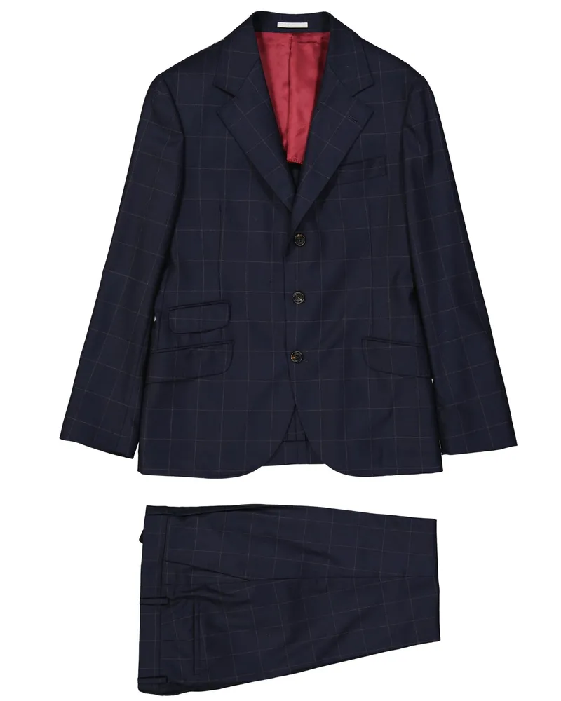 Brunello Cucinelli Wollanzug Blau