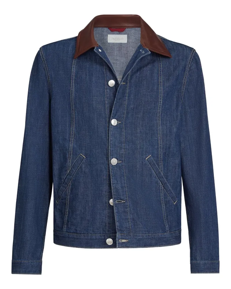 Brunello Cucinelli Denim-Baumwolljacke Blue