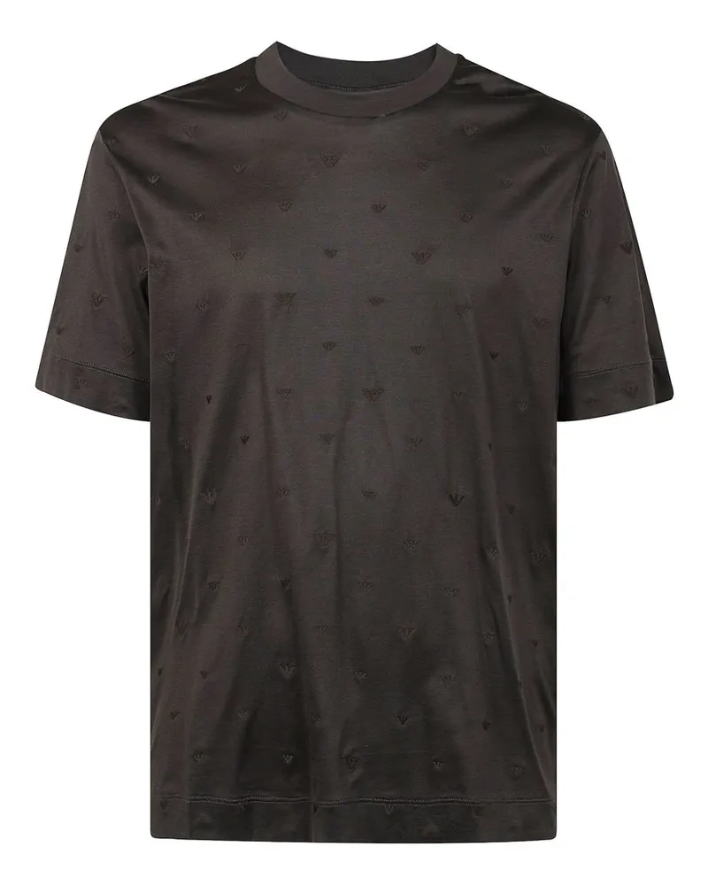 Emporio Armani Allover Logo T -Shirt Black
