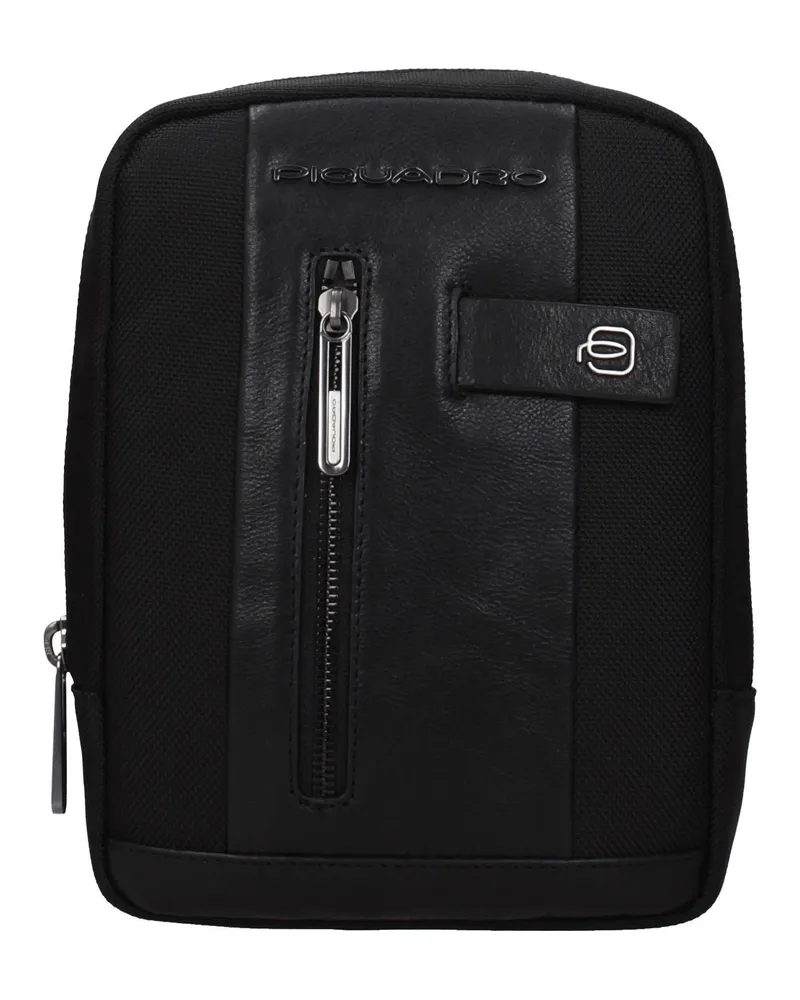 Piquadro Herrens Umhängetasche Stoff Schwarz -