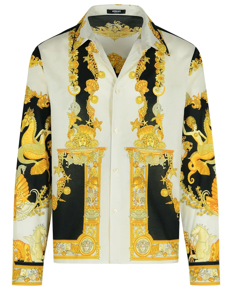 Versace Korallenatre' Elfenbein Baumwollhemd Ivory