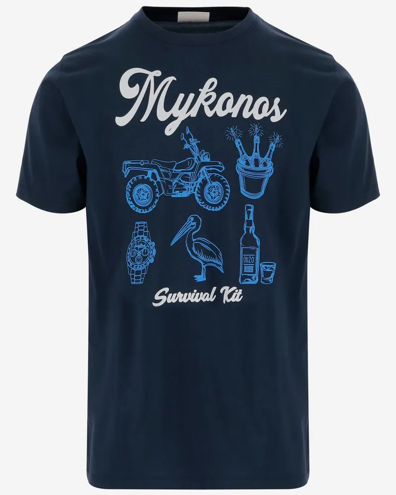 MC2 Saint Barth Cotton T -Shirt mit Logodruck Blue