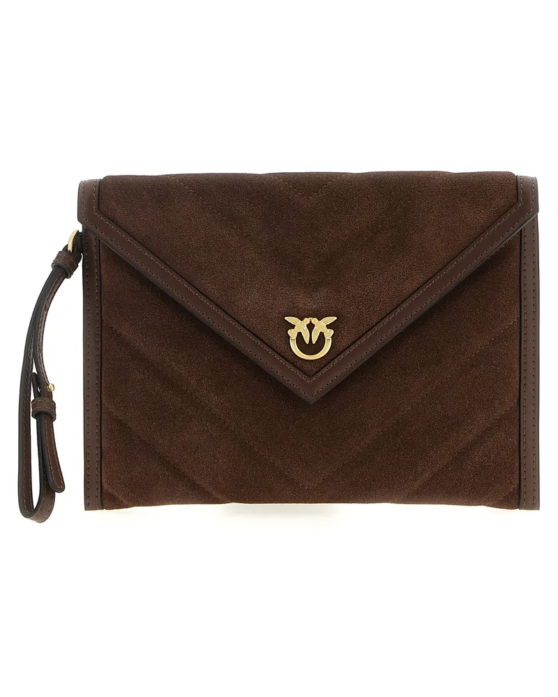 Pinko Pink -Wildleder -Kupplung Brown