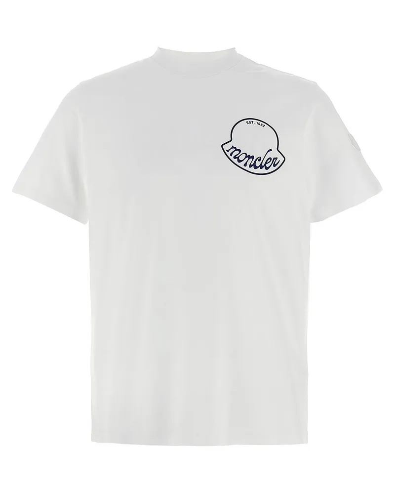 Moncler Logo -Druck -T -Shirt White