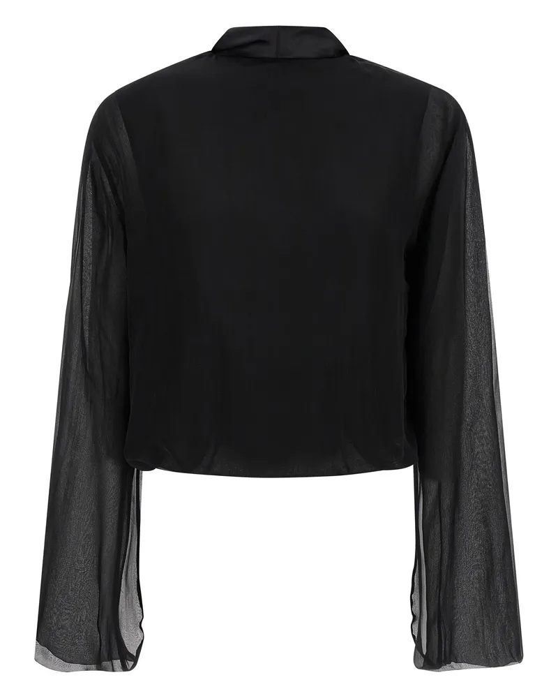 Alberta Ferretti Chiffon -Hemd Black