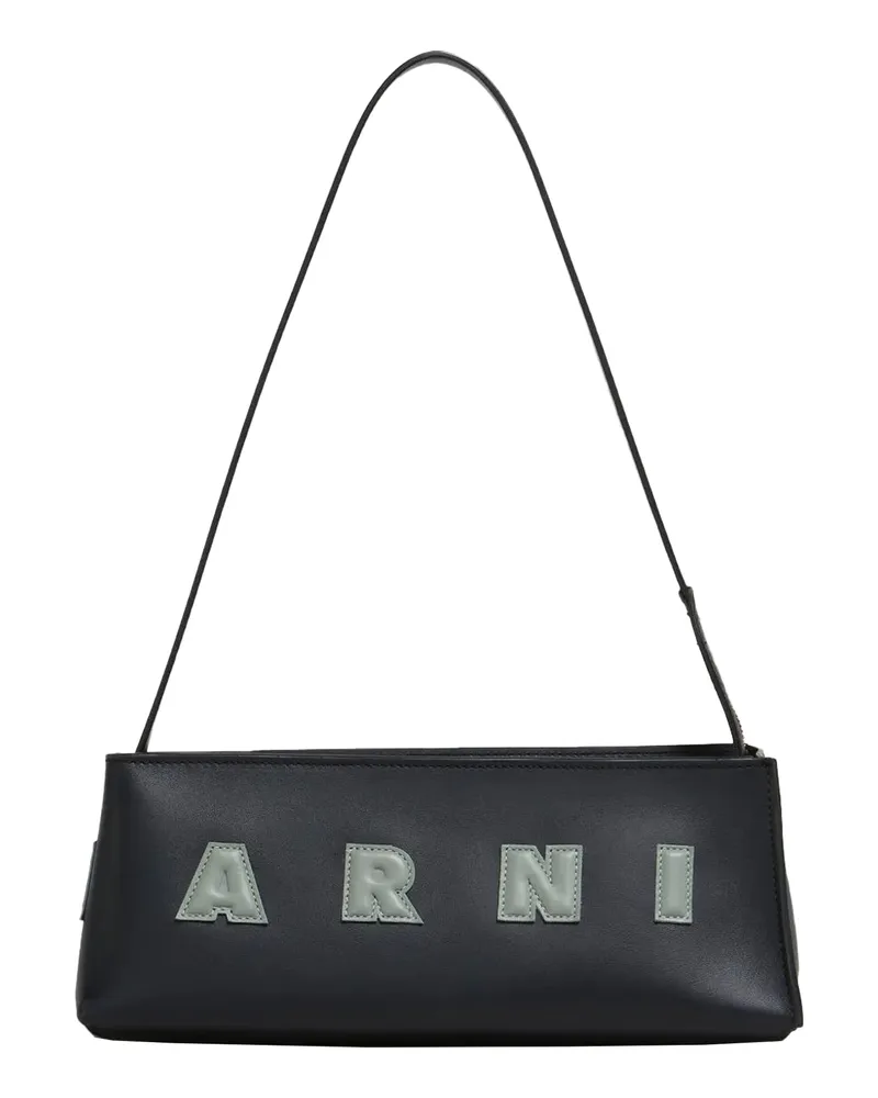 Marni Borsa A Spalla Museo Baguette in Pelle Nera Black