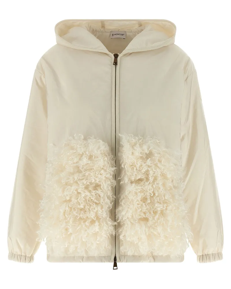 Moncler Sweatshirt mit Teddy-Tasche White