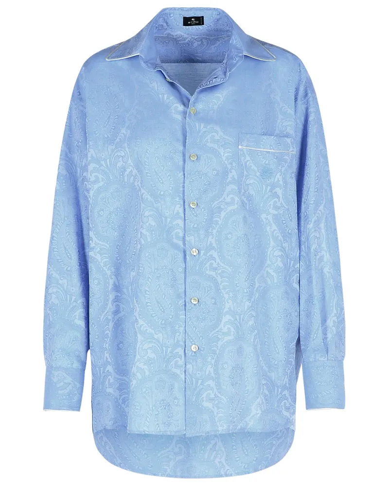 Etro hellblaues Baumwollhemd Light