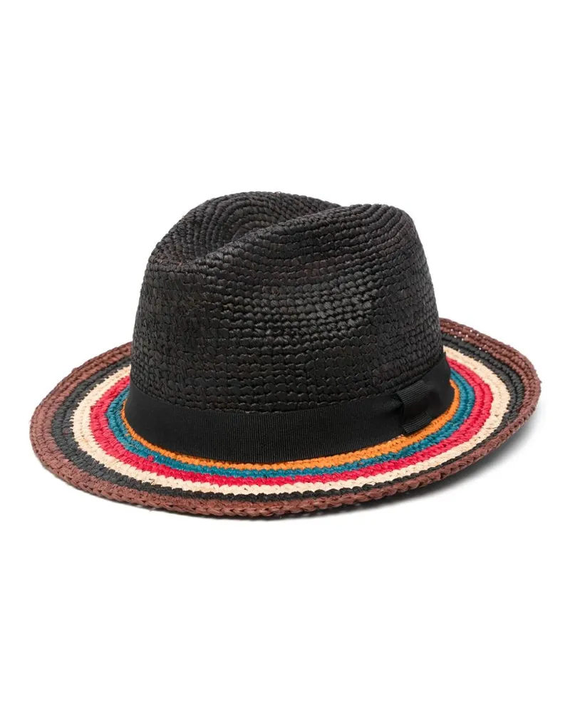 Paul Smith Signature Stripe Strohhut Black