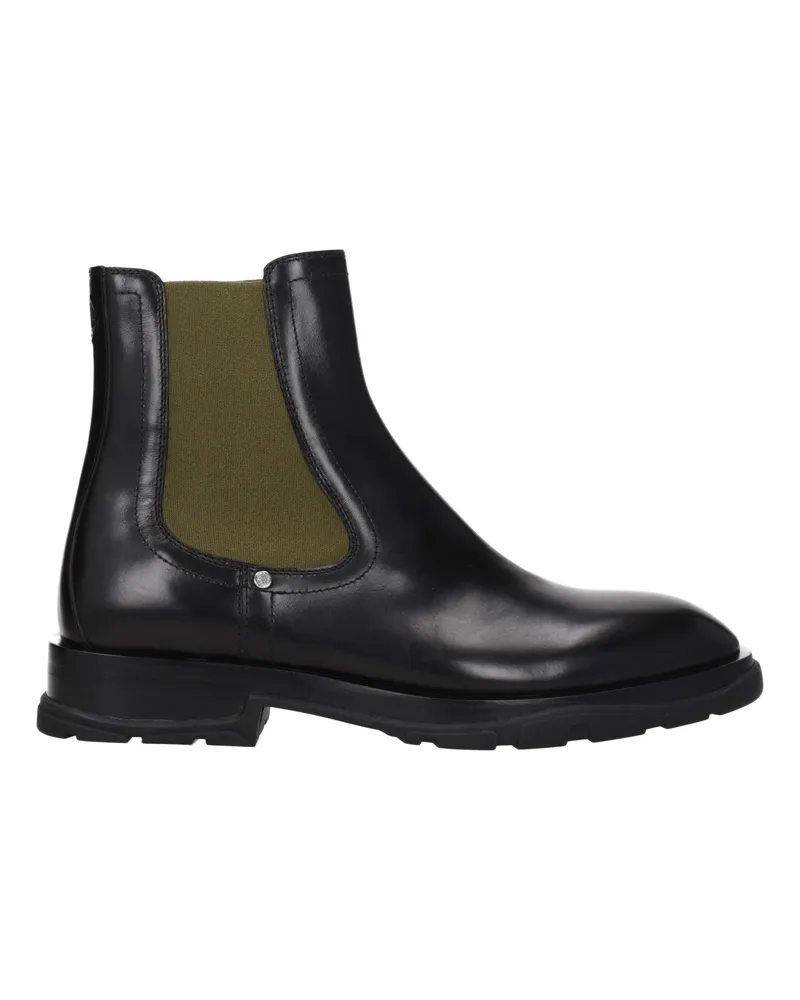 Alexander McQueen Männer 's Lederstiefel schwarz/khaki -