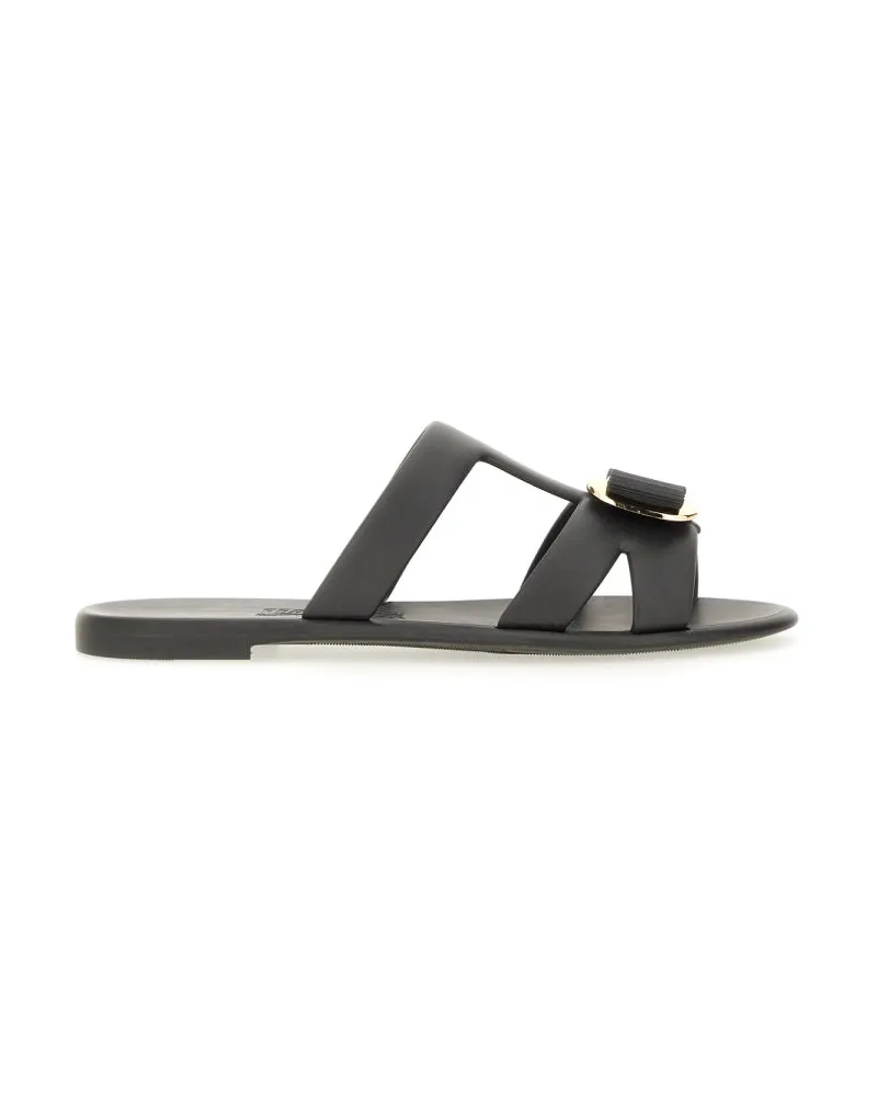 Ferragamo Slide Sandale "New Vara Black
