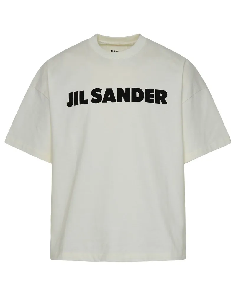 Jil Sander Elfenbein Baumwoll -T -Shirt Ivory