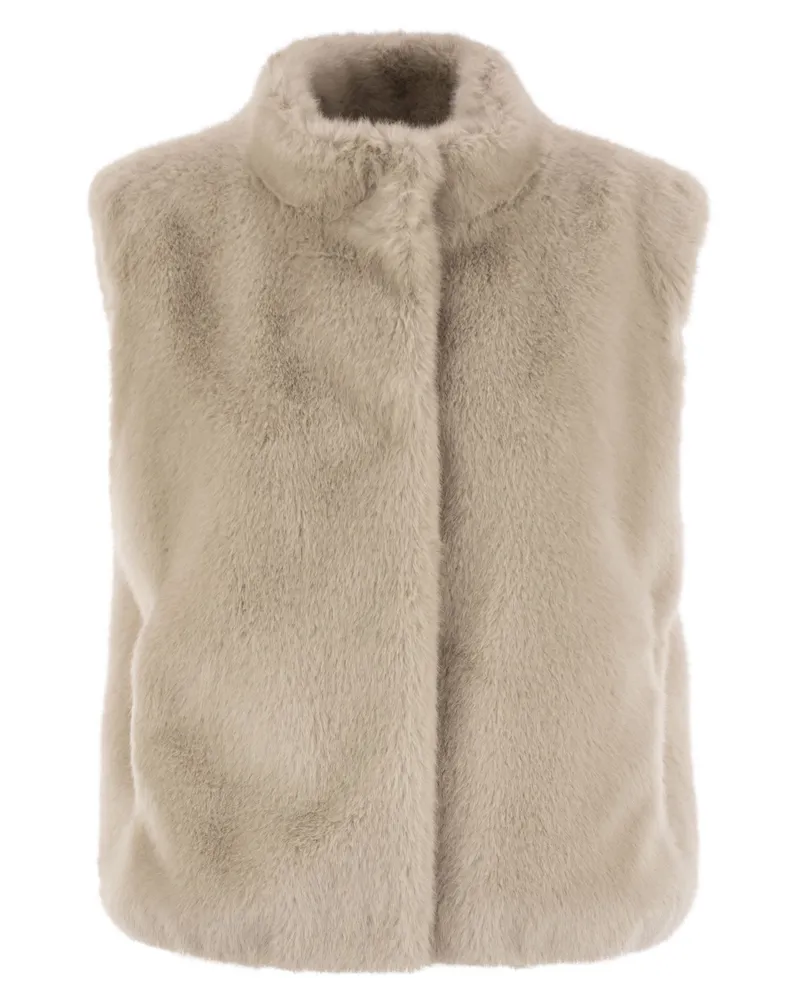 Herno Resort Weste in Fauxpelz Beige