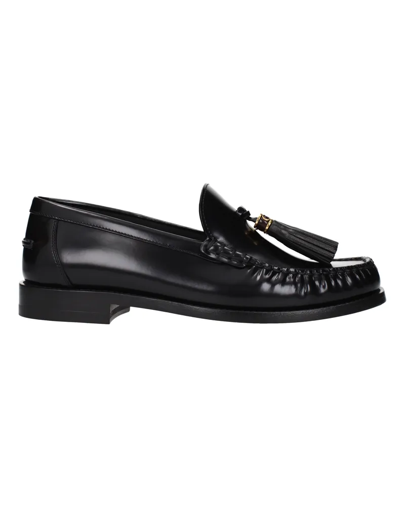 Dior D Academy Damens Schwarze Leder-Loafer -