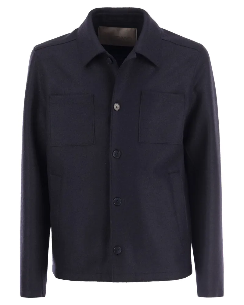 Herno Wollhemdmantel Blau