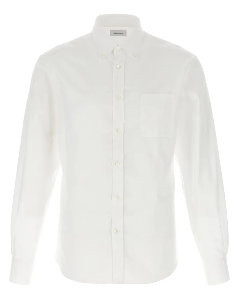 Ferragamo Gancini' Jacquard -Hemd White