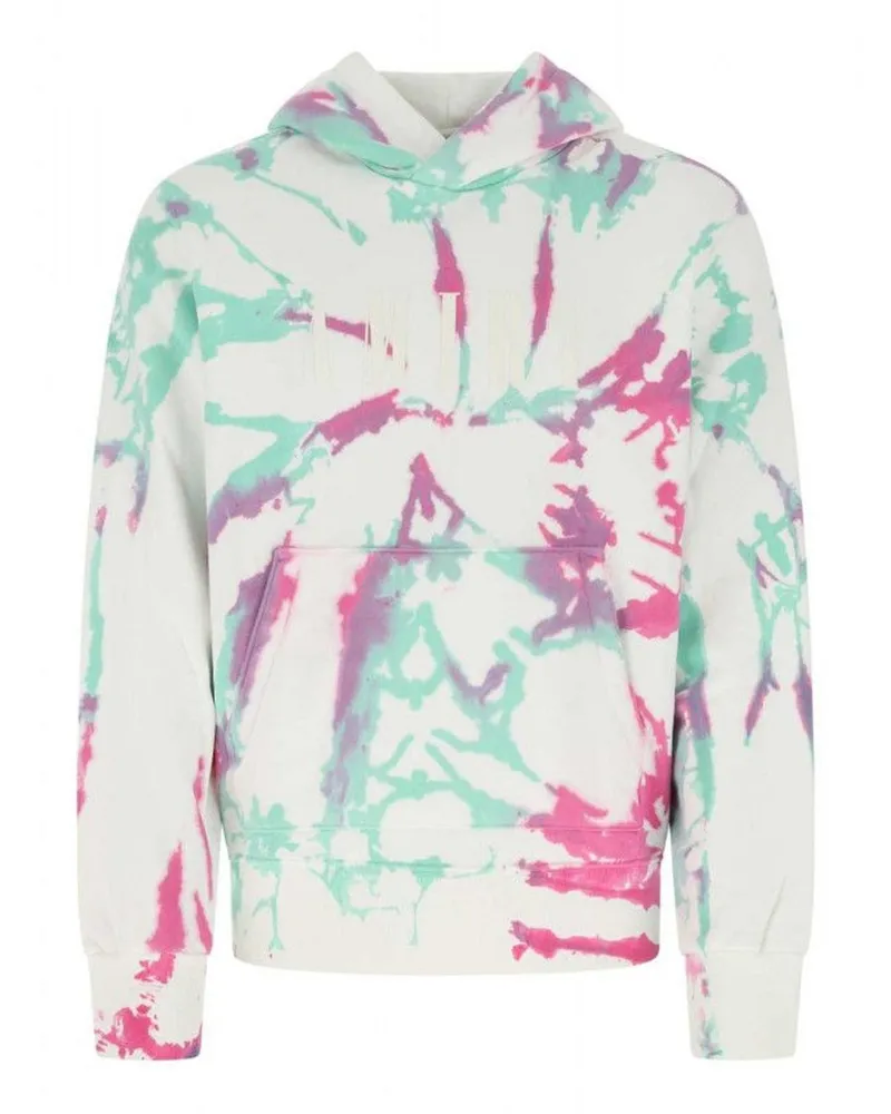 Amiri Logo Krawatte Farbstoff Hoodie Sweatshirt Weiß